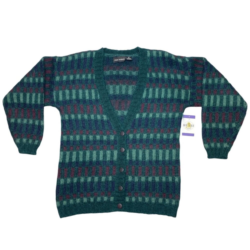 Vintage Y2k Cardigan Sweater Paul Harris Womens S Mohair Button Up Oversized